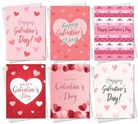 RED OCEAN Happy Galentine's Day Pack of 6 Valentines Day Cards For Best Friend, Galentines Day Card For Friend, Valentine's Day Card For Women Her