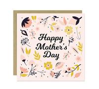 RED OCEAN Happy Mother's Day Card - Mum Card From Daughter Son - 14.5x14.5cm With Craft Envelope - Mothers Day Card For Mum - Card For Mum