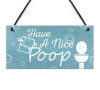 Red Ocean Having A Nice Poop Novelty Bathroom Signs Funny Toilet Joke Loo Wall Door Plaque
