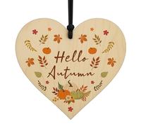 Red Ocean Hello Autumn Home Decor For Home Wooden Heart Hanging Plaque Autumnal Decorations Fall Thanksgiving Decor Signs
