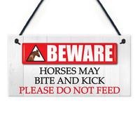 Red Ocean Horse Warning Safety Sign