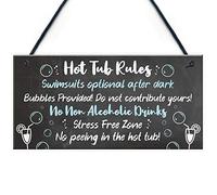 RED OCEAN HOT TUB RULES Sign Hot Tub Signs And Plaques Shed Sign Summer House Plaque Home Decor Gift