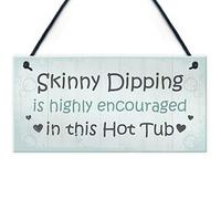 Red Ocean HOT TUB Sign Funny Hot Tub Plaque Garden Sign Summer House Sign Keepsake Gift