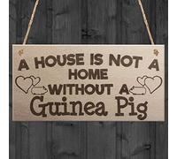 Red Ocean House Is Not A Home Without A Guinea Pig Wooden Hanging Plaque Pet Hutch Sign