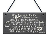 Red Ocean Humorous Sit Upon The Loo Chic Bathroom Door Vintage Toilet Sign Retro Loo Decor Gift
