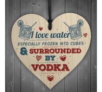Red Ocean I Love Vodka Shabby Chic Hanging Wooden Sign Friendship Home Gift Drinking Pub Bar Plaque