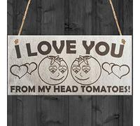 Red Ocean I Love You From My Head To My Toes Tomatoes Novelty Love Partner Husband Wife Boyfriend Girlfriend Wooden Hanging Plaque Gift Sign