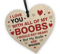 Red Ocean I Love You With All My Funny Anniversary Valentines Day Gift Wooden Heart Gift For Girlfriend Boyfriend Husband Wife