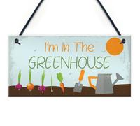 Red Ocean Im In The Greenhouse Plaque Garden Shed Summerhouse Dad Mum Friendship Gift