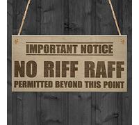 RED OCEAN Important Notice No Riff Raff Permitted Beyond This Point Funny Pub Club Home Bar Man Cave Hanging Plaque Gift Sign