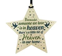 RED OCEAN In Memory Plaque Mum Dad Nan Grandad Memorial Christmas Tree Wood Star Bauble Ornament Gift