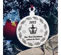 Red Ocean In Memory Queen Elizabeth Ii Plaque Wood Christmas Bauble Tree Decoration Keepsake