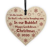 Red Ocean In Our Bubble Funny Quarantine Lockdown Gift Christmas Bauble Keepsake