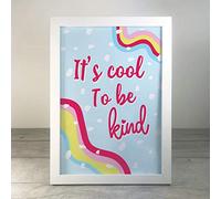 RED OCEAN Inspirational Print Motivational Poster Cool To Be Kind Framed Wall Art Bedroom Decor