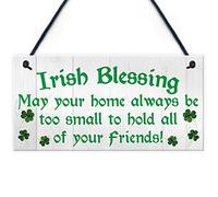 Red Ocean Irish Blessing Friendship Novelty Hanging Plaque Lucky Home St Patricks Day Sign