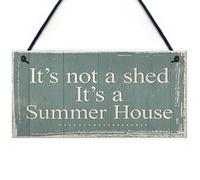 RED OCEAN It's Not A Shed, It's A Summer House Novelty Chic Plaque Hanging Garden Shed Sign Birthday Friendship Gift
