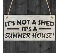 Red Ocean It's Not A Shed, It's A Summer House Novelty Garden Sign Wooden Plaque Gift
