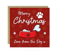 RED OCEAN Joke Christmas Card From The Dog For Dog Mum Dad Funny Greetings Card With Envelope Humour Christmas From Puppy Owner