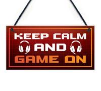 Red Ocean Keep Calm Game On Novelty Gaming Sign Games Room Decor Gift For Son Brother