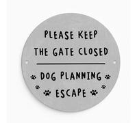 Red Ocean Keep Gate Closed Sign, Beware of the Dog Sign, Indoor and Outdoor Use, Funny Gate, Dog, Yard, Garden, Fence Door Wall Warning For Home