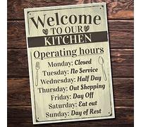 Red Ocean Kitchen Sign Mum Dad Nan Plaque Vintage Retro Wall Shabby Chic Funny Birthday Gift