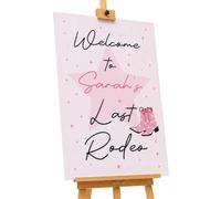 Red Ocean Last Rodeo Personalised Hen Party Sign A1, Custom Bride Name Foam Board Welcome Sign, Western Bridal Shower Decoration & Photo Backdrop