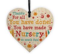 Red Ocean Leaving Nursery Gift Wooden Heart Thank You Nursery Teacher And Assistant Gift