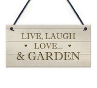 Red Ocean Live Love Laugh Hanging Garden Sign Novelty Plaque For Garden Shed Home Decor