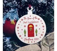 Red Ocean Lockdown Bauble Tree Decoration Gift For Family Home Decoration Memory Sign