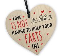 Red Ocean Love Is Not Having To Hold Your Farts In Funny Rude Wood Plaque Valentines Day Gift For Him Or Her