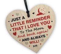 Red Ocean Love You To The Moon And Back Valentines Gift Wood Heart Gift For Him Or Her Husband Wife