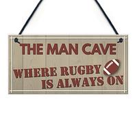Red Ocean Man Cave Rugby Husband Home Bar Pub Sports Shed Hanging Plaque Door Gift Sign