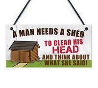Red Ocean Man Needs A Shed Man Cave Garage Home Bar Pub Hanging Plaque Gift Sign