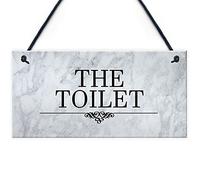 RED OCEAN Marble Toilet Sign 20 x 10 cm Wall Mount PVC Home Decor