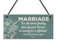 Red Ocean Marriage Annoy For A Lifetime Funny Novelty Hanging Plaque Friendship Sign Mum Dad Birthday Gift
