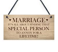 Red Ocean Marriage Gift For Husband Wife Funny Wedding Anniversary Gift For Couple Hanging Wedding Plaque