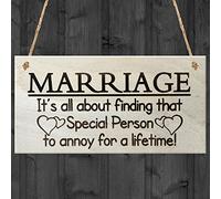 Red Ocean Marriage It's All About Finding That Special Person To Annoy For A Lifetime Funny Wooden Hanging Plaque Novelty Marriage Sign Anniversary Married Gift