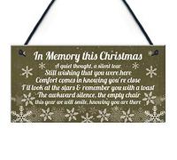 RED OCEAN Memorial Christmas Plaque In Memory Of Mum Dad Nan Grandad Hanging Christmas Tree Decoration Sign Gifts