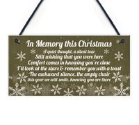 Red Ocean Memorial Christmas Plaque In Memory Of Mum Dad Nan Grandad Hanging Christmas Tree Decoration Sign Gifts
