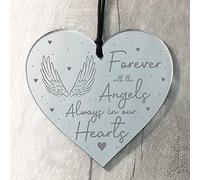 RED OCEAN Memorial Gift For Dad Mum Nan Grandad Engraved Heart Angel Memory Plaque