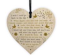 RED OCEAN Memorial Gift For Mum Dad Nan Grandad Wooden Hanging Heart Christmas Memorial Bauble
