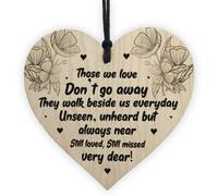 Red Ocean Memorial Hanging Heart Sign Bereavement Remembrance Poem Mum Dad Love Gift