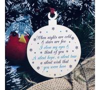 Red Ocean Memorial Plaque For Mum Dad Nan At Christmas Wood Bauble