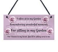 RED OCEAN Memorial Sign For Garden Summerhouse Shed Signs Hanging Floral Home Decor