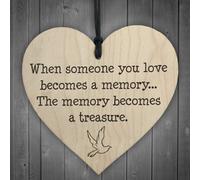 Red Ocean Memories Become Treasures Wooden Hanging Heart Plaque