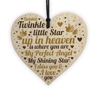 Red Ocean Memory Wooden Heart Bereavement Gift Mum Dad Nan Grandad Memorial Keepsake Gift Plaque