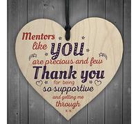 Red Ocean Mentors Like You Teacher Novelty Wooden Hanging Heart End of Term Leaving Gift Plaque Thank You