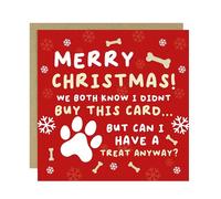 RED OCEAN Merry Christmas Card From The Dog Funny Greetings Card With Envelope Joke Christmas From Dog Puppy Owner Mum Dad Cards