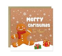 RED OCEAN Merry Christmas Greetings Card Seasons Greetings Xmas Cards For Kids Children Teachers 145x145mm With Kraft Envelope Festive Card For Him Her