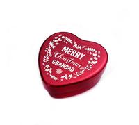 Red Ocean Merry Christmas Heart Shaped Tin Xmas Gift For Grandad Christmas For Grandad Grandparent Gift Keepsake